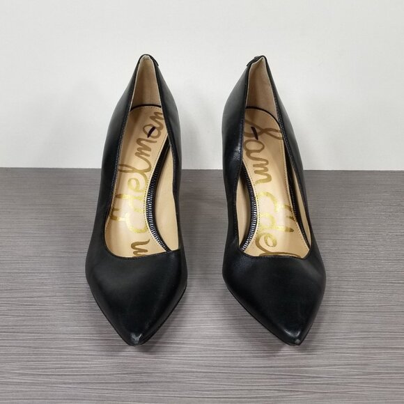 Sam Edelman Hazel Pointed Toe Pump, Black Leather, Womens Size 8 M - Picture 2 of 12